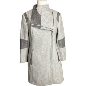 Calvin Klein Gray Wool Blend Asymmetrical Winter City Coat  M
